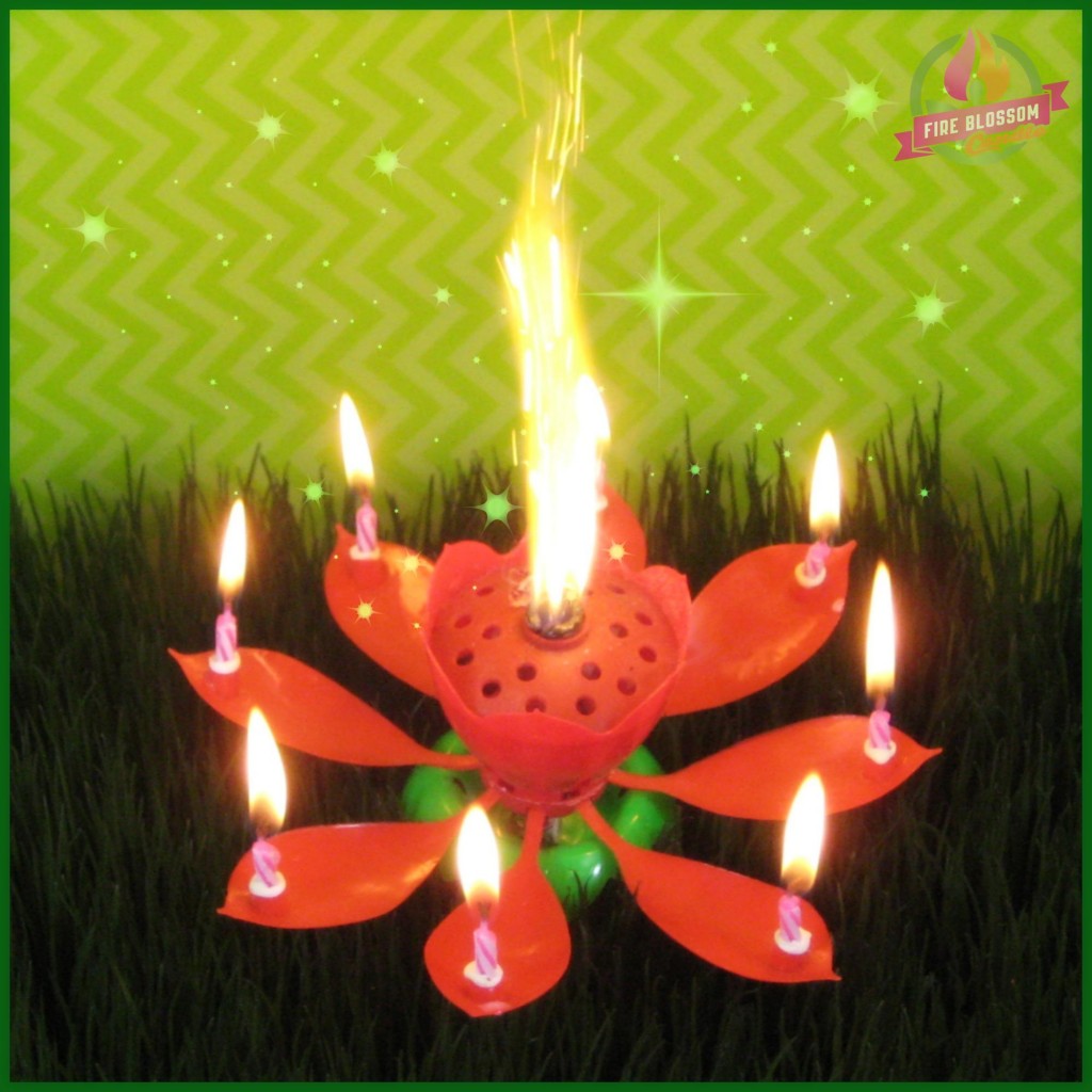 Red Birthday Candle - Fire Blossom Candle