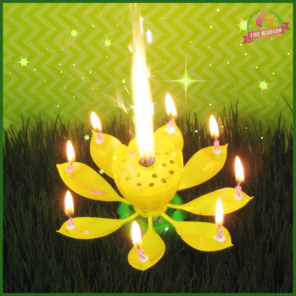 Yellow Birthday Candle - Fire Blossom Candle
