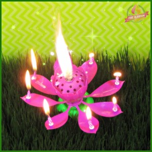 Purple Birthday Candle - Fire Blossom Candle